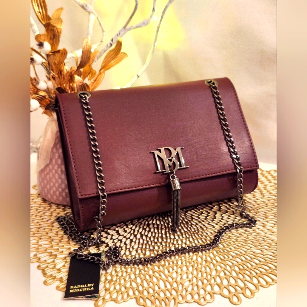 Badgley Mischka Metal Fringe Crossbody NWT
